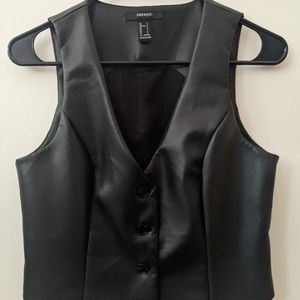 Faux Leather Sleeveless Vest